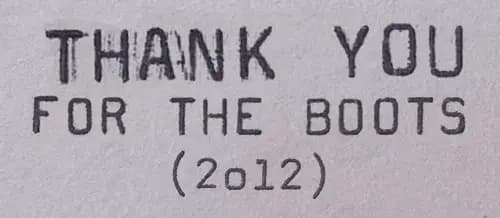 Handrwitten text for thank-you-for-the-boots